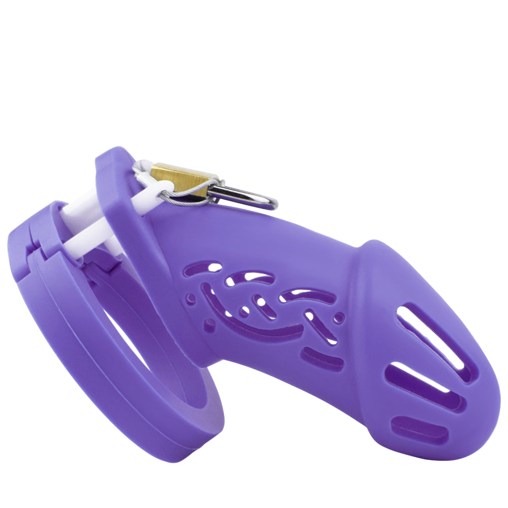 Silicone Chastity Cage - Purple