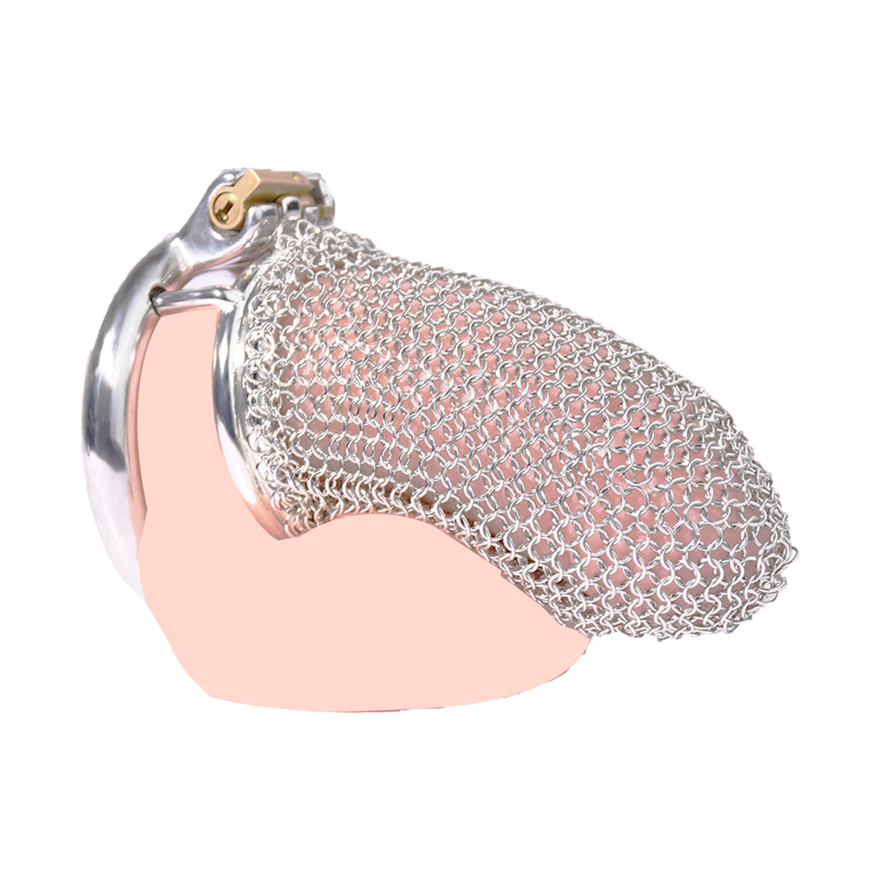 Metal Chastity Cage - Breathable Net - L