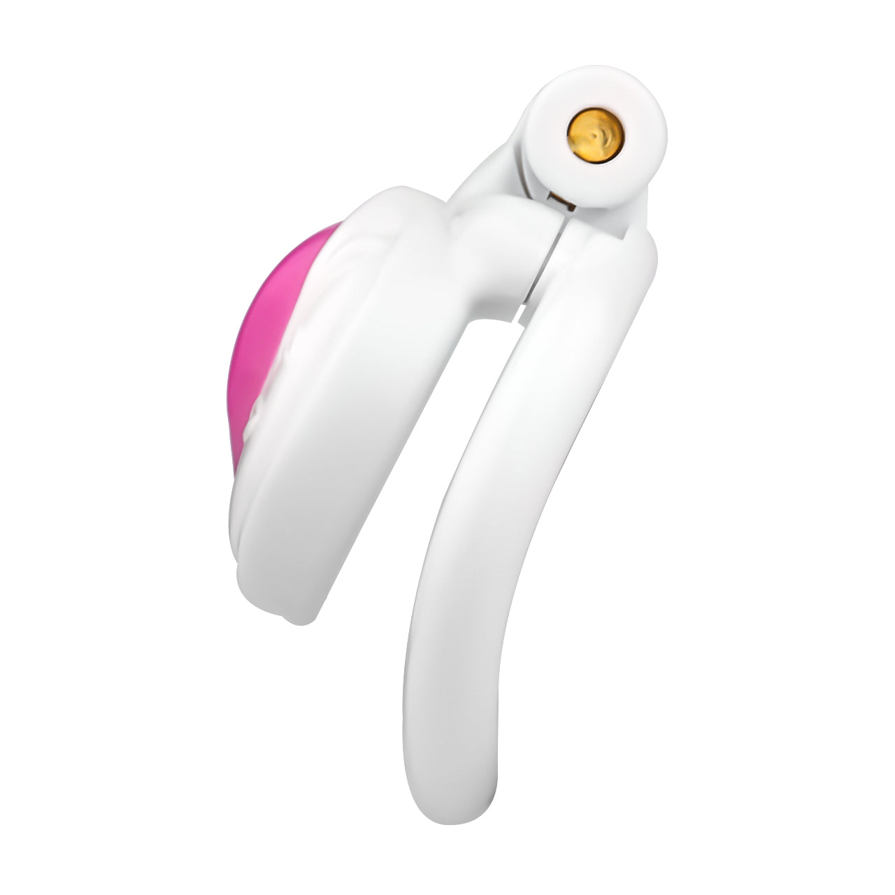 Vagina-Shaped Flat Chastity Cage - White & Pink