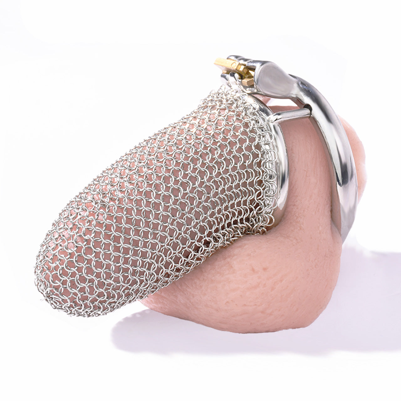 Metal Chastity Cage - Breathable Net - L