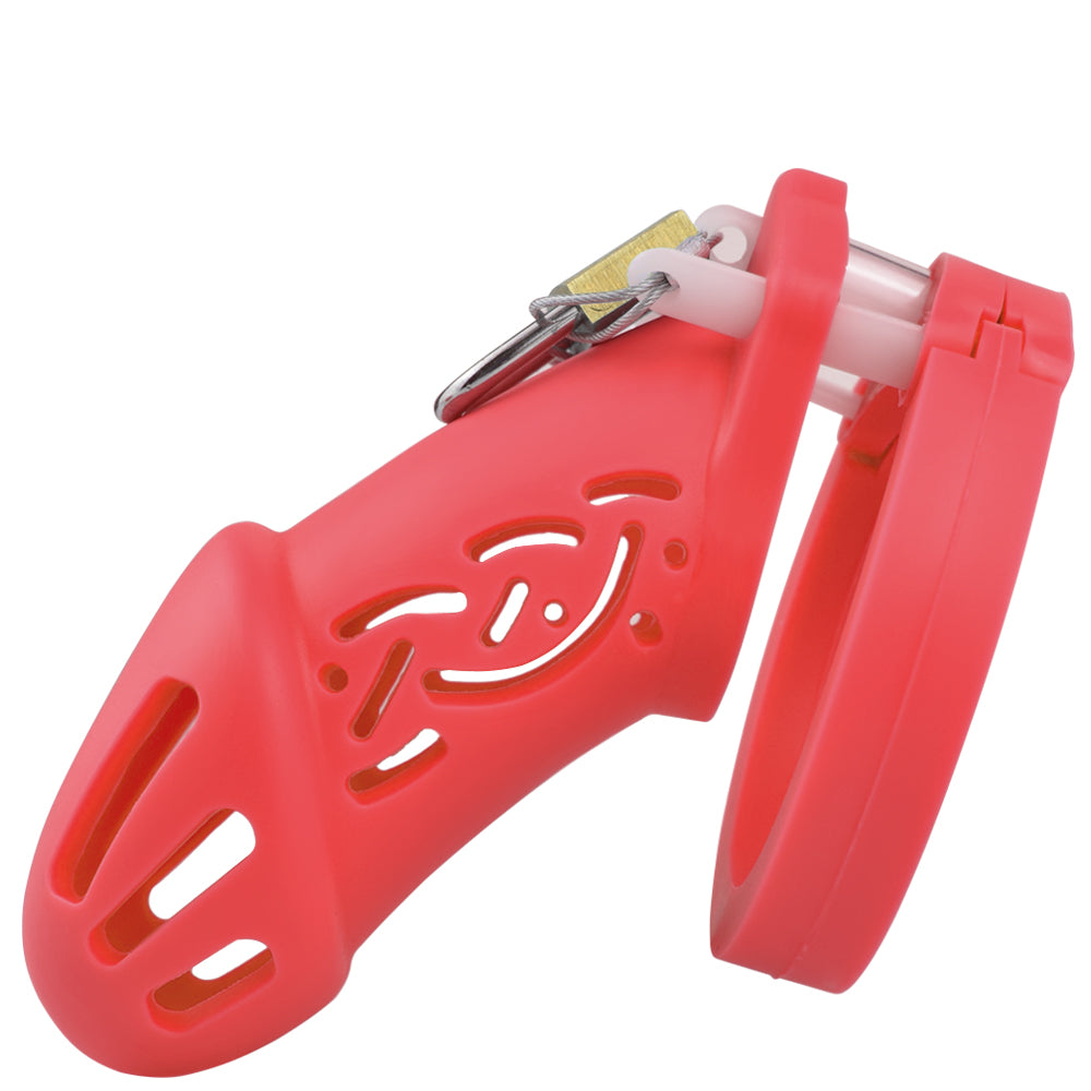 Silicone Chastity Cage - Red