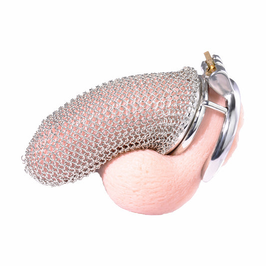 Metal Chastity Cage - Breathable Net - XL