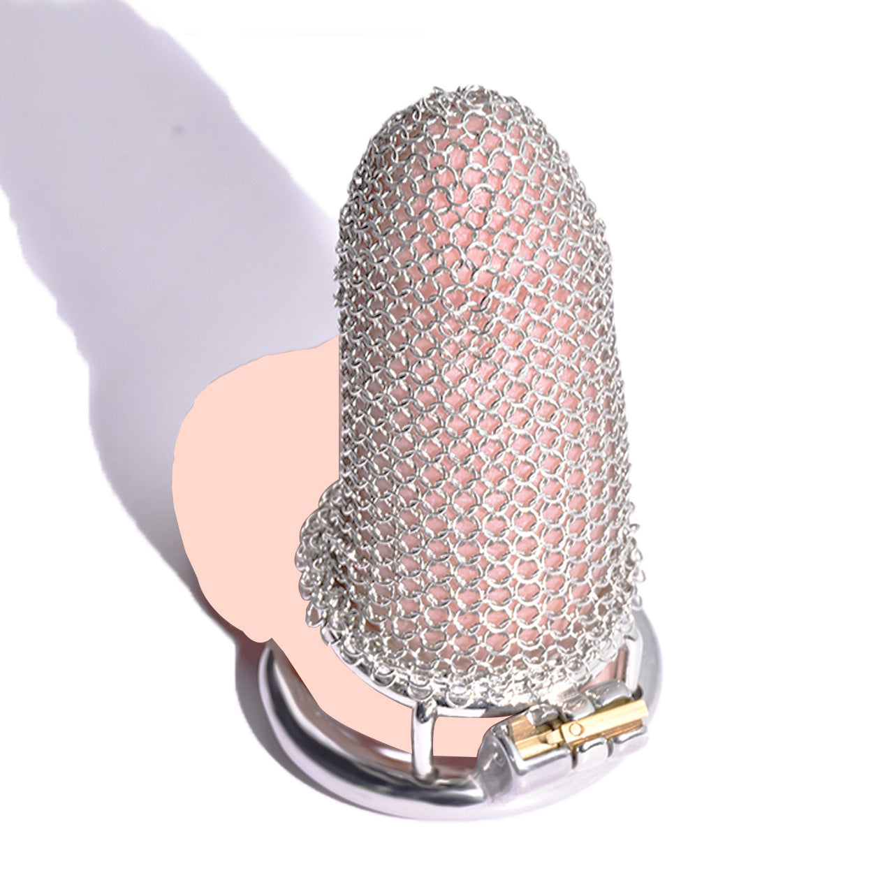 Metal Chastity Cage - Breathable Net - L