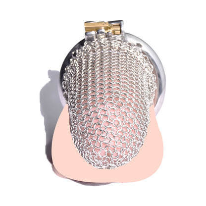 Metal Chastity Cage - Breathable Net - L