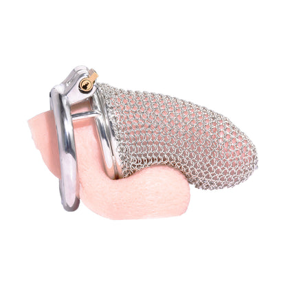 Metal Chastity Cage - Breathable Net - L