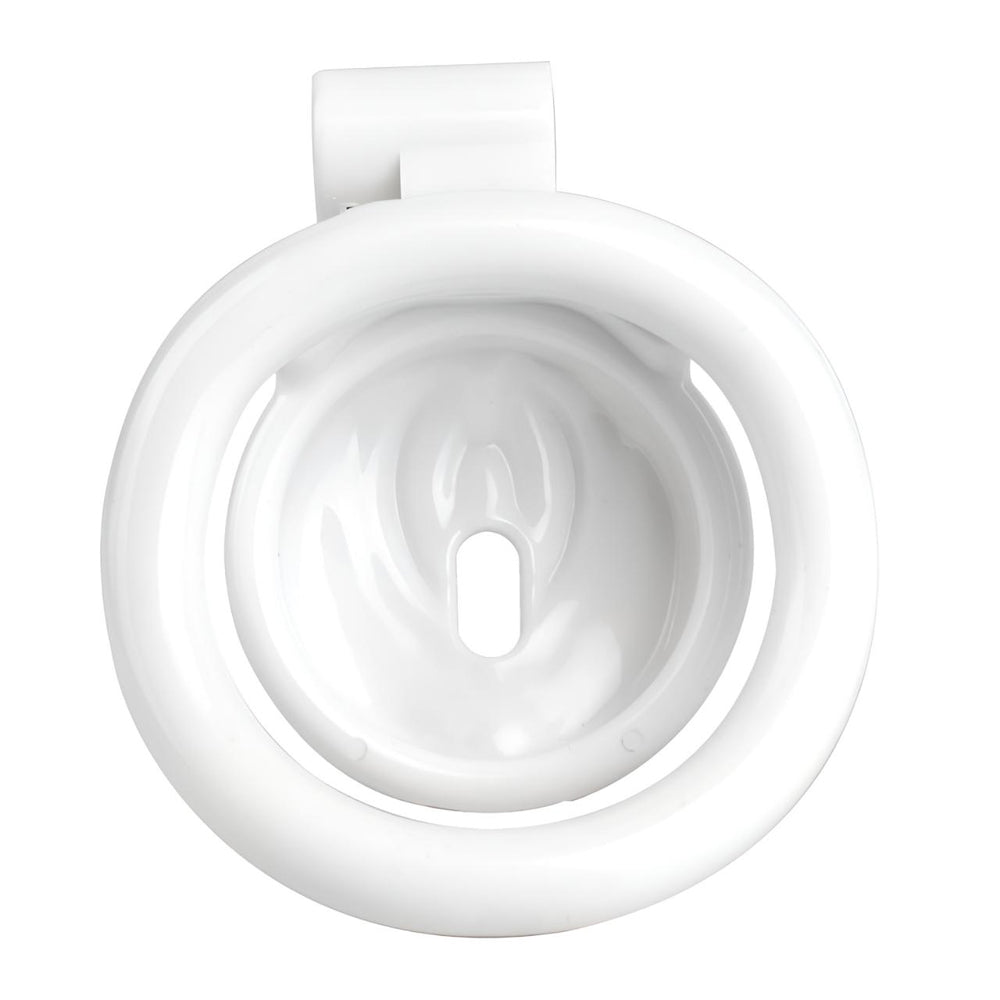 Vagina-Shaped Flat Chastity Cage - White