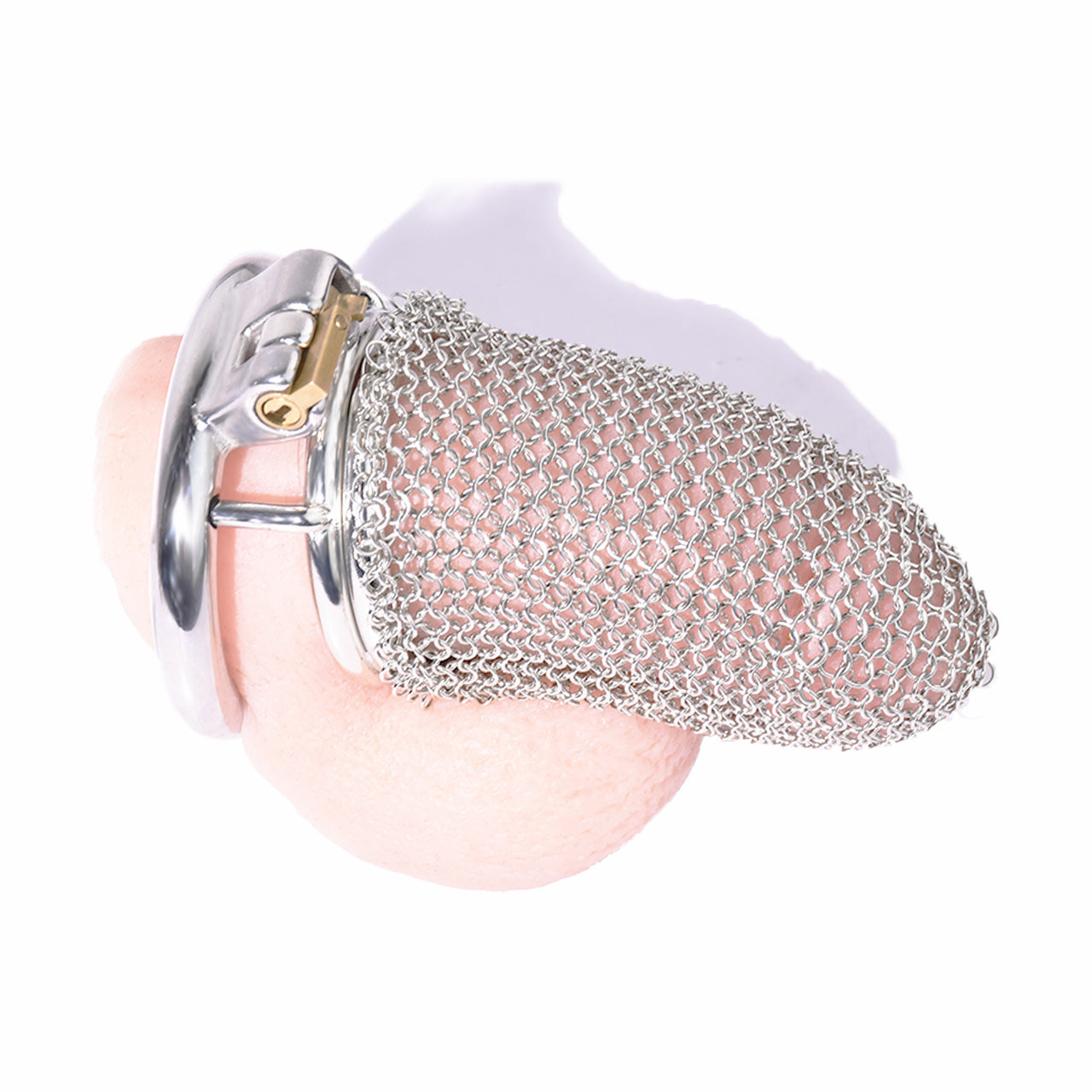 Metal Chastity Cage - Breathable Net - L