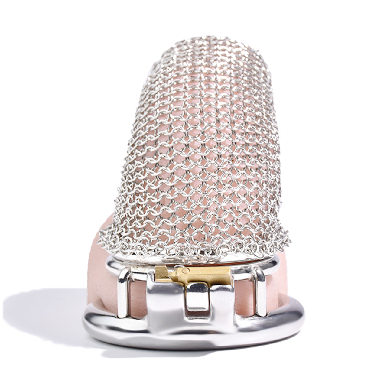 Metal Chastity Cage - Breathable Net - L