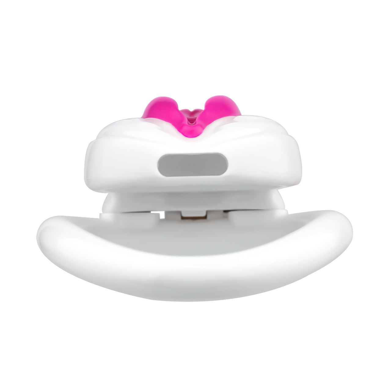 Vagina-Shaped Flat Chastity Cage - White & Pink