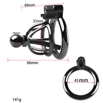 "Stylish small chastity cage designed for male chastity captions and chastity cuck roles."