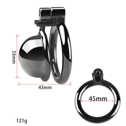 "Stylish metal chastity cage tailored for chastity bondage and long-term chastity roles."