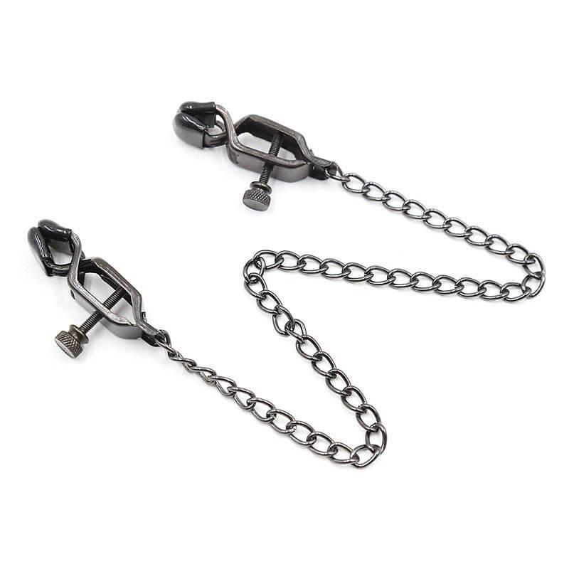 Adjustable Metal Nipple Clamps Non-Piercing Adjustable -Black - Locked Men Club