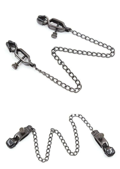 Adjustable Metal Nipple Clamps Non-Piercing Adjustable -Black - Locked Men Club