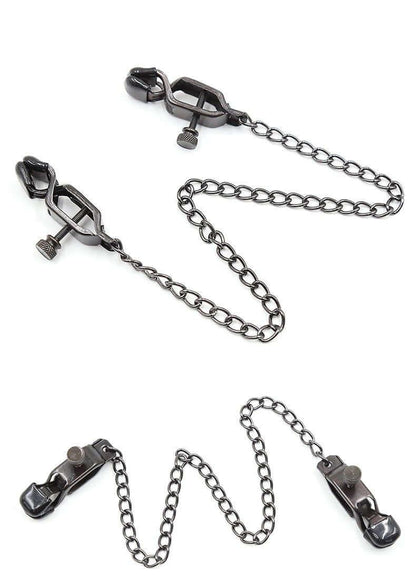 Adjustable Metal Nipple Clamps Non-Piercing Adjustable -Black - Locked Men Club
