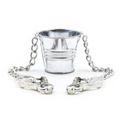 Adjustable Metal Nipple Clamps with bucket - Locked Men Club