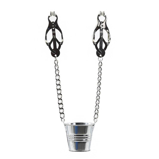Adjustable Metal Nipple Clamps with bucket - Locked Men Club