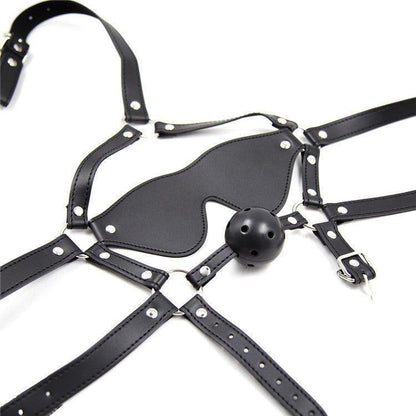 BDSM bondage mask, ball gag, blindfold, kinky play, sensory deprivation, bondage gear, submissive restraint, BDSM accessories, dominant control, fetish mask, bondage mask with gag, BDSM toys, submissive training, kinky secrets, fetish play, strict domination, bondage fantasies, erotic roleplay, submissive pleasure, BDSM essentials, blindfolded bondage, kinky accessories, BDSM mask set, dominant and submissive, sexual exploration, bondage set.