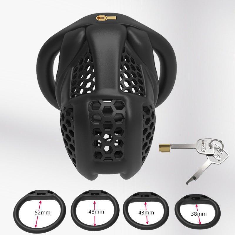 Chastity cage Breathable Chastity Cage for Male Bondage Training Sex Toys for Couple Chastity Cage This chastity cage is designed with comfort in mind, available in a variety of sizes, and the adjustable loop ensures a secure fit that won't fall off. The cage is well designed to allow a little room to grow, but small enough to do the job of confinement. Comfort is not compromised even when worn for a long time.