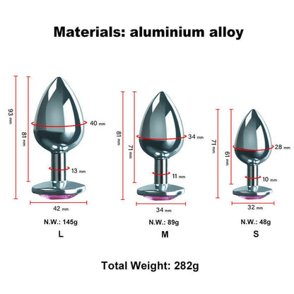 Metal Butt Plug KIt S M L available - Locked Men Club