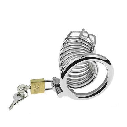 Metal Chastity Cage With Padlock - Locked Men Club