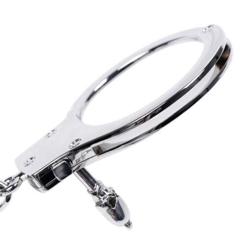 Metal Sex Handcuffs for Adults with Safety Release Wrist Restraints Sexy Bondage Hand Cuffs for Adults Bedroom Bondaged Kit Sex Furniture Toys for Couples - Locked Men Club