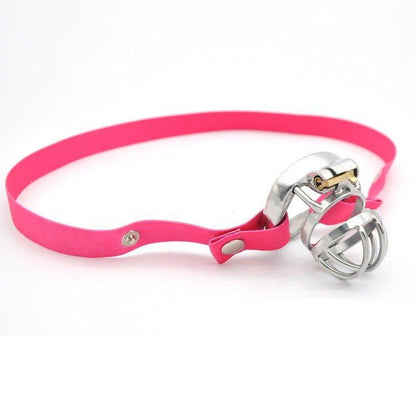 Elastic support waist strap in pink, designed for secure anchoring of chastity cage with stylish functionality.